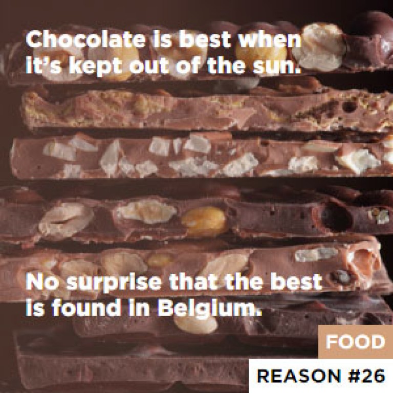 Chocolate is best when it’s kept out of the sun. - No surprise that the best is found in Belgium.